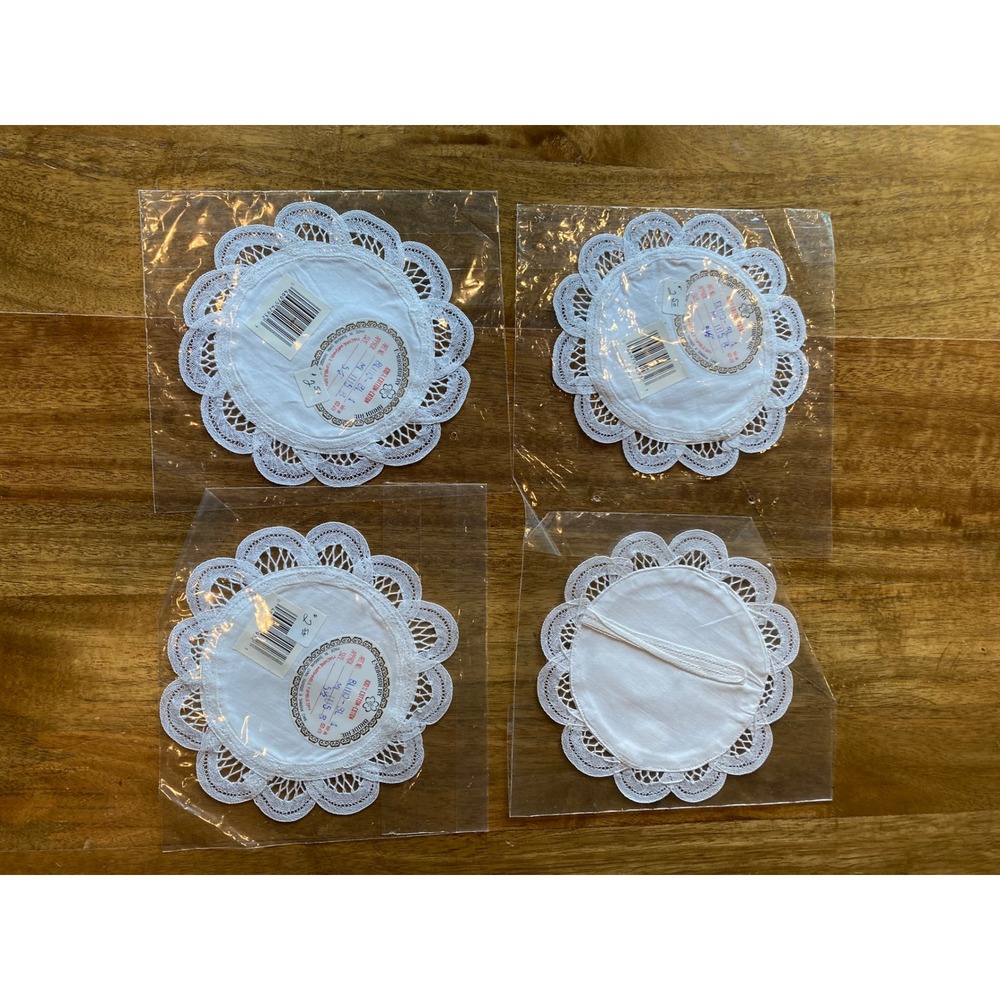 Broderie Embroidered Cocktail Napkin‎ Set of 4 5.5" Cotton White Cottagecore